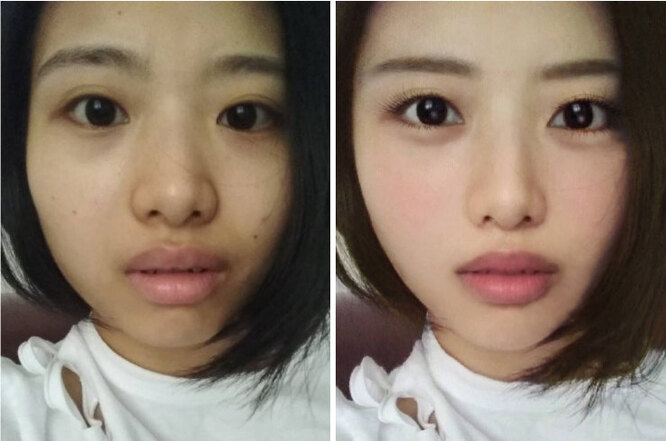 Как себя «фотошопят» китаянки: фото девушек до и после фильтров и «фейстюна»