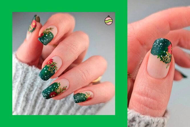 Зеленые ногти: 5 ярких идей маникюра в самом новогоднем оттенке