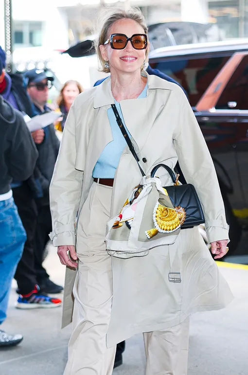 Секреты стиля от Шэрон Стоун: базовый образ с ярким акцентом