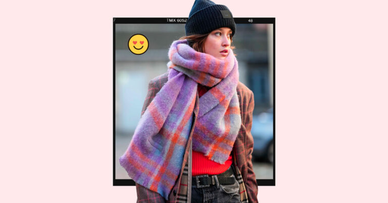 Как выглядит самый модный клетчатый шарф этой зимы: подборка и советы по уходу