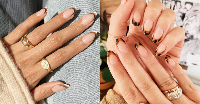 5 необычных вариантов французского маникюра на эту осень: леопард, алый, оливка и не только