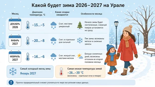 Какой будет зима 2026–2027 в России: прогноз для каждого региона зима 2026 2027 урал