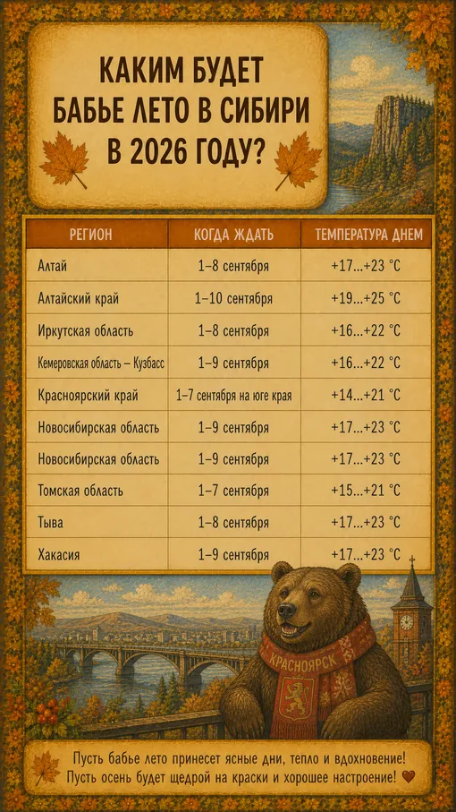бабье лето в Сибири 2026