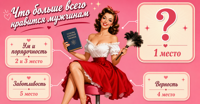 Что в женщинах больше всего нравится мужчинам (спойлер: красота и сексуальность не вошли даже в топ-5)