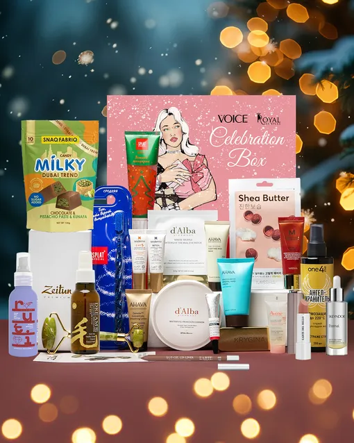 Новогодний праздничный бьюти-бокс VOICE и Royal Samples: более 15 продуктов всего за 2 799 рублей