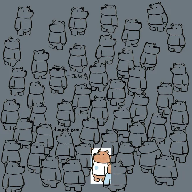 Тест: найди медведя в необычном свитере и докажи, что входишь в 5% людей с великолепной зрительной памятью!