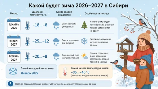 Какой будет зима 2026–2027 в России: прогноз для каждого региона зима 2026 2027 сибирь